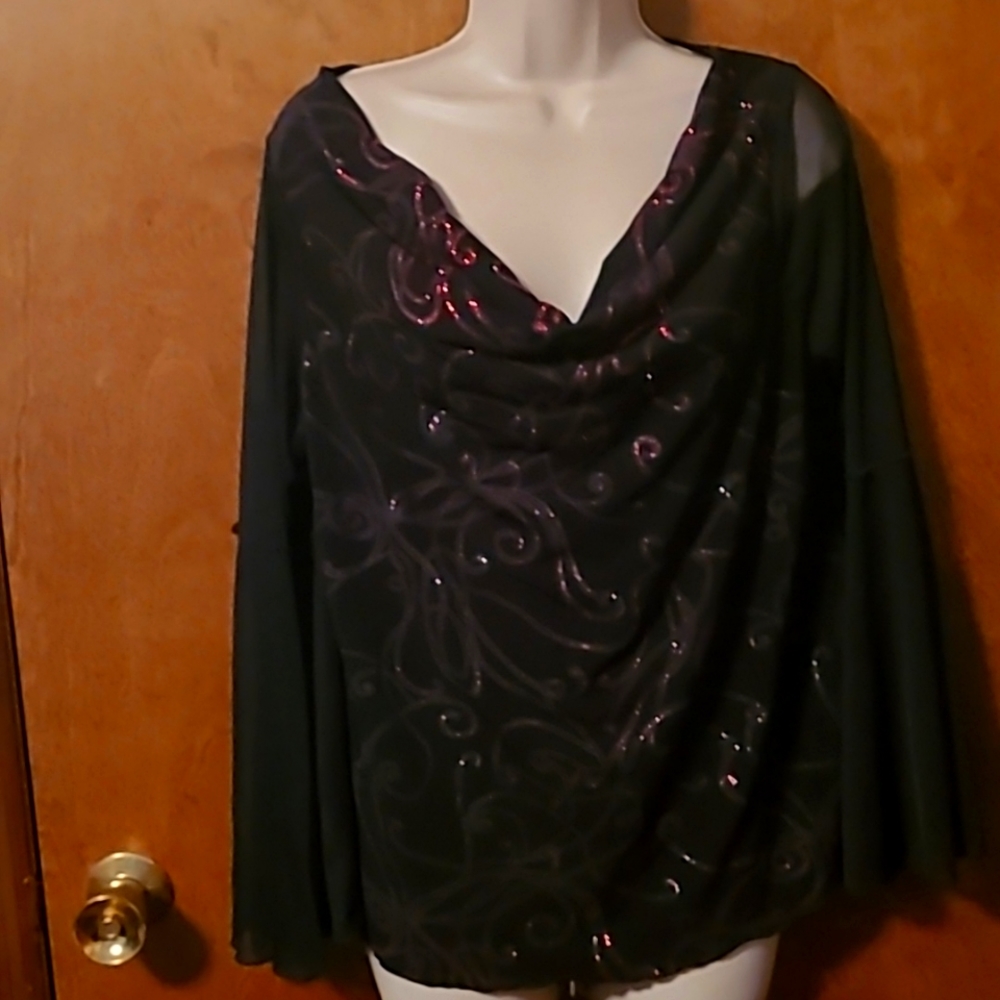 Sparkly Bell Sleeve Blouse